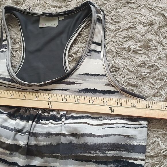 Athleta Racerback Airbrush Tinker Built In Bra Cinch Tie Waist Tank Top Size M - Picture 6 of 8
